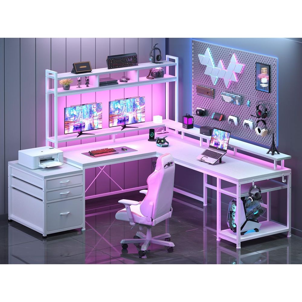 Desk Setup No Computer - Bureau en L de 104 pouces