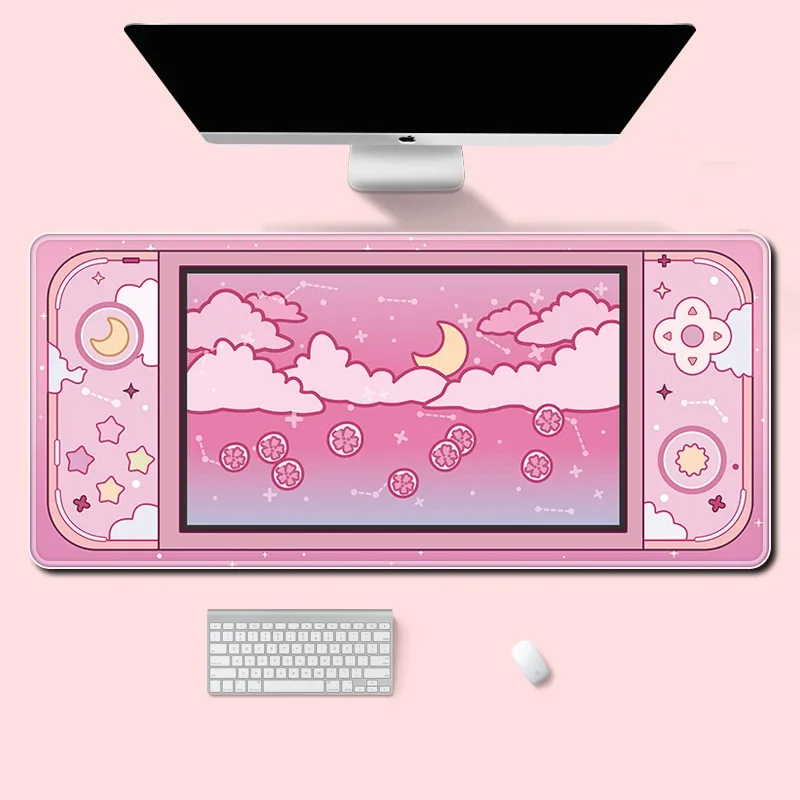 Desk Setup Tech - Grand tapis de bureau lune et