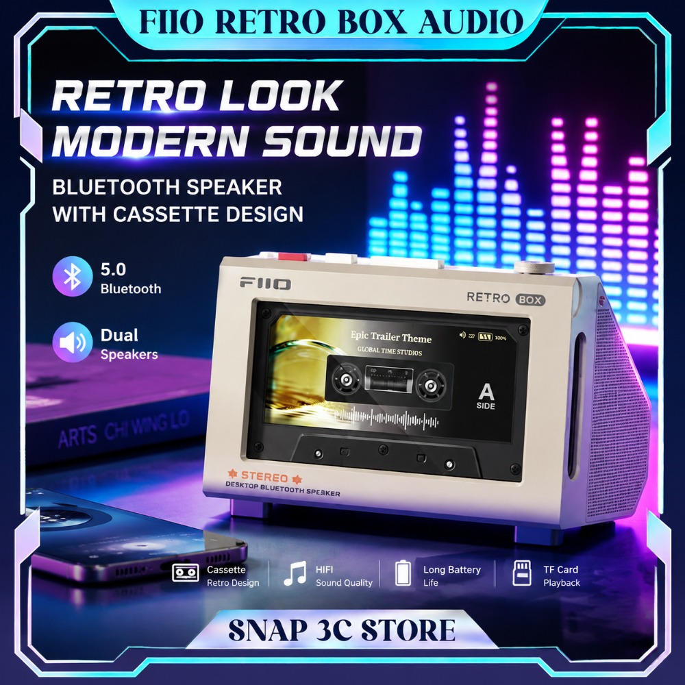Desk Setup With Speakers - FiiO RETRO BOX – Enceinte Stéréo