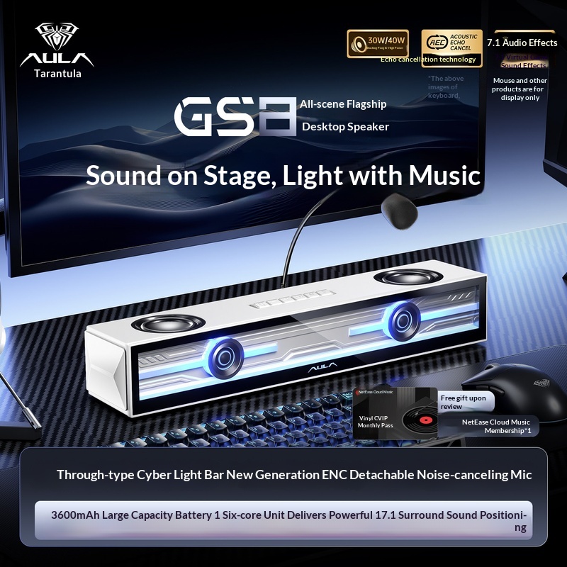 Desk Setup With Speakers - Aula Gs8 – haut-parleur de jeu