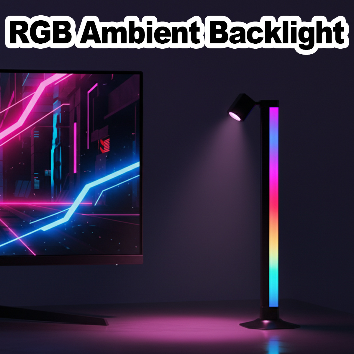 Desk Setup Tv - Barre lumineuse intelligente LED RGB, synchronisation