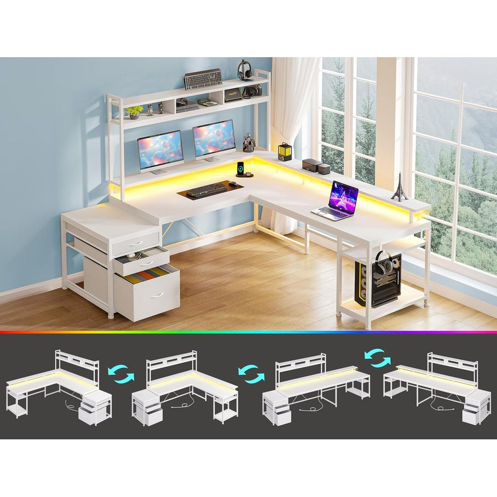 Bureau en L de 104 pouces pour - Desk Setup No Computer avis et prix