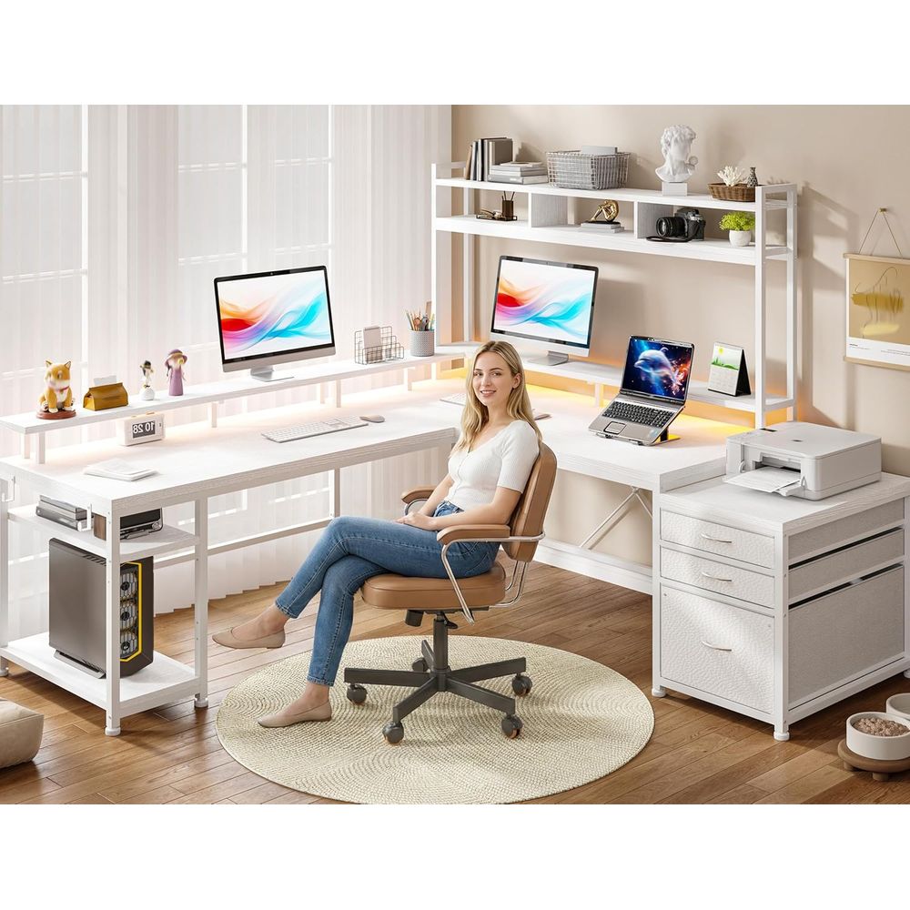Bureau en L de 104 pouces pour - Desk Setup No Computer avis et prix