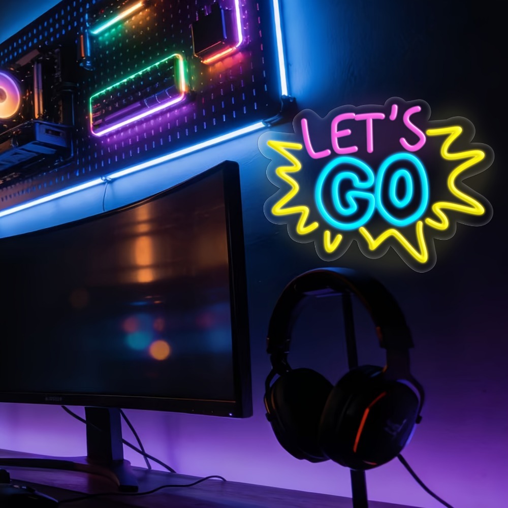 LET'S GO Enseigne néon LED mul - Desk Setup Inspiration avis et prix