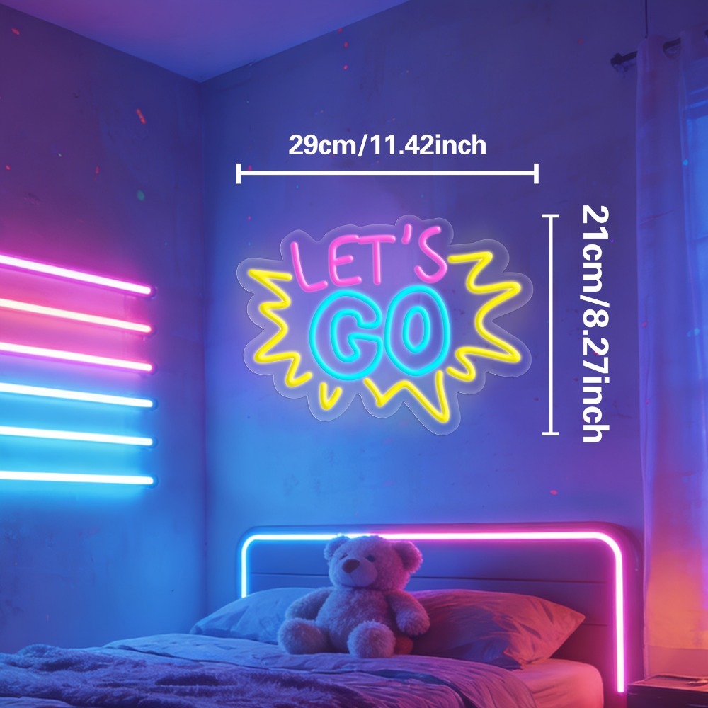 LET'S GO Enseigne néon LED mul - Desk Setup Inspiration avis et prix