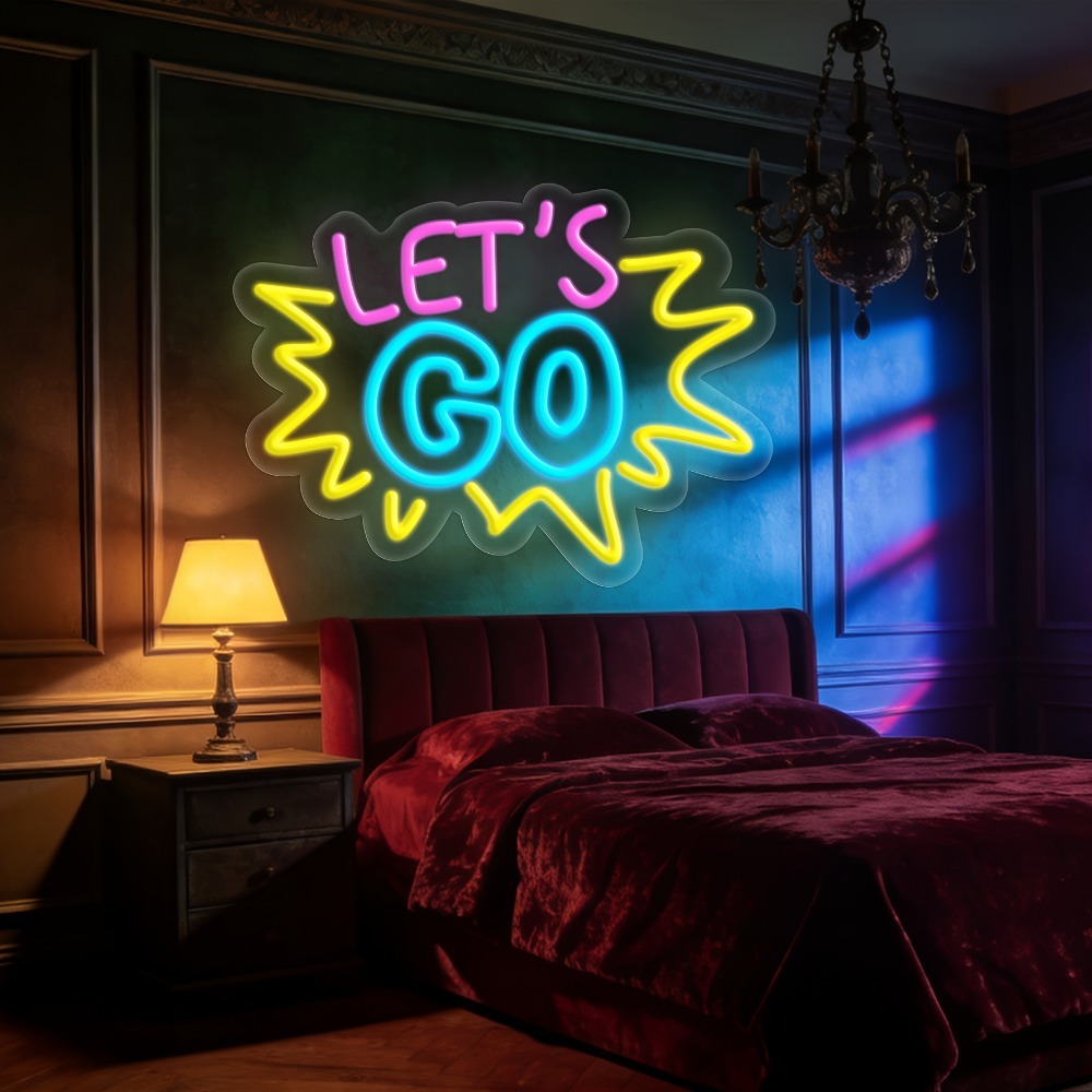 LET'S GO Enseigne néon LED mul - Desk Setup Inspiration avis et prix