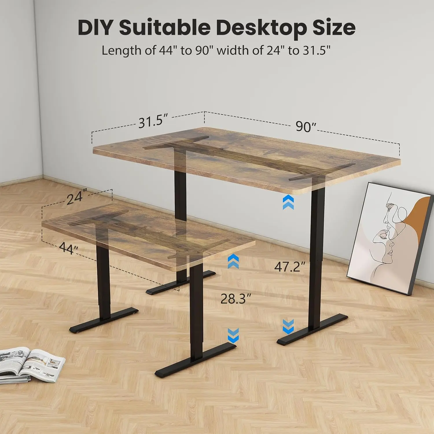 Cadre de bureau réglable en ha - Desk Setup Height avis et prix
