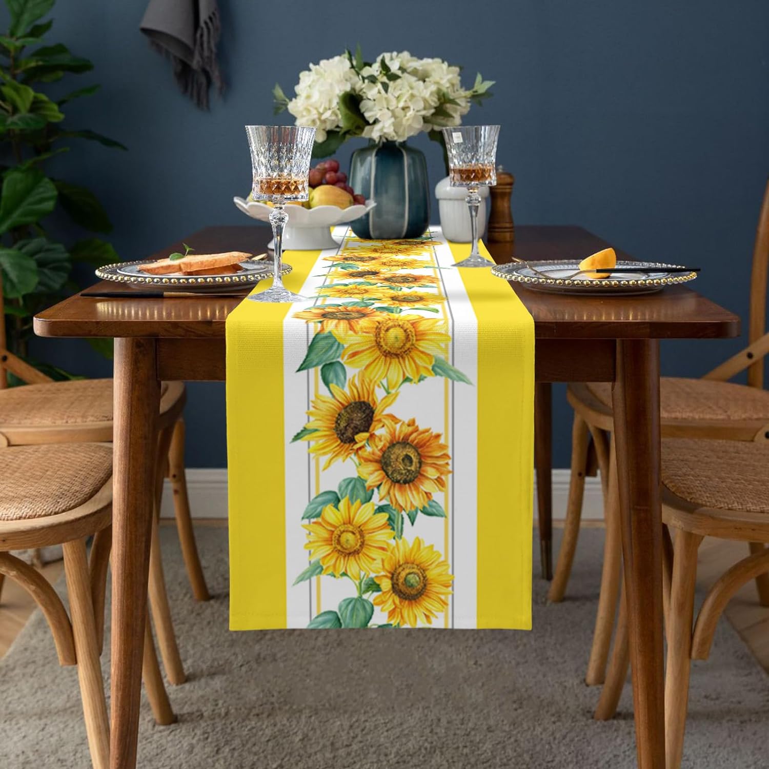 Chemin de Table en lin tournes - Yellow Desk Setup avis et prix