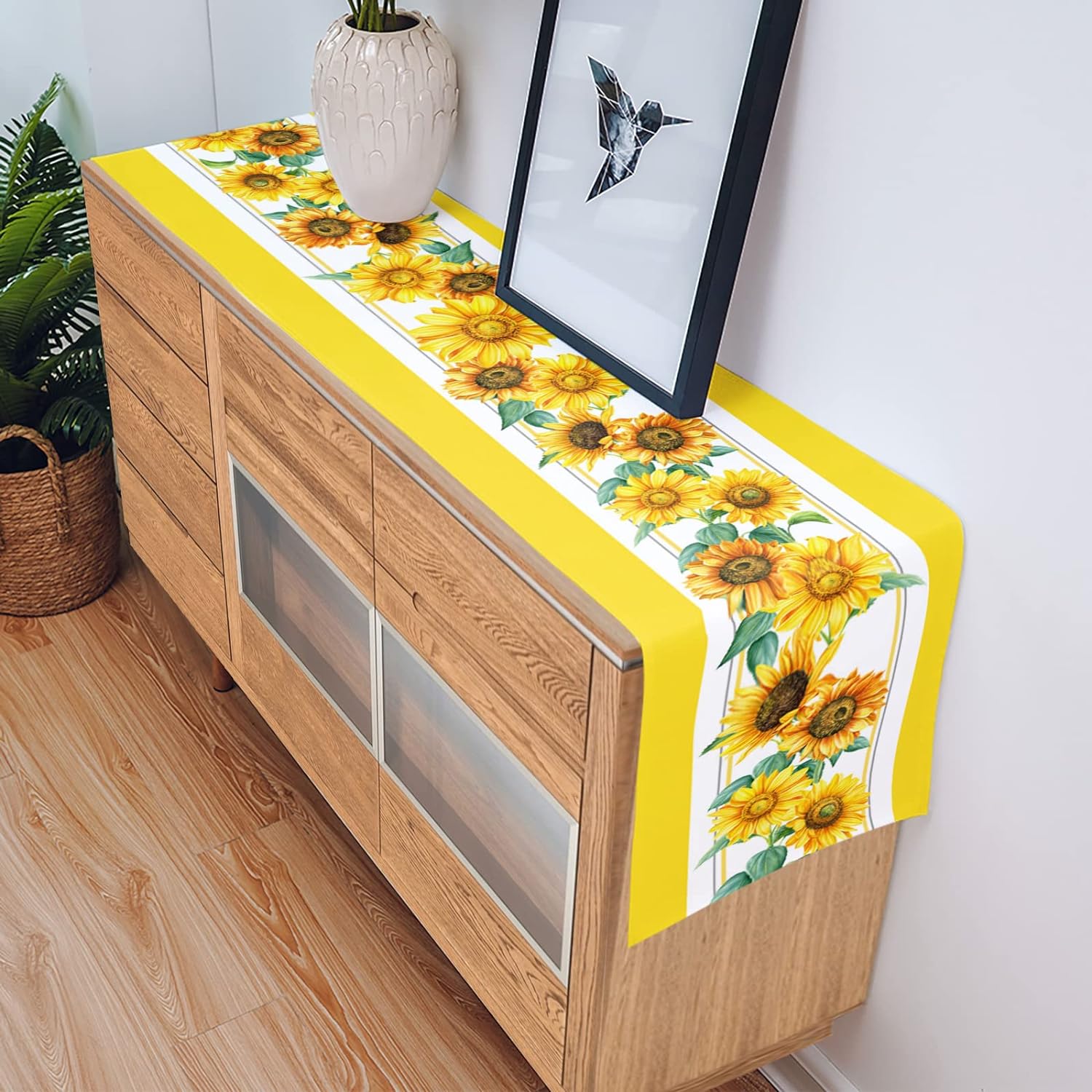 Chemin de Table en lin tournes - Yellow Desk Setup avis et prix