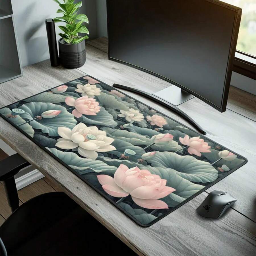 Grand tapis de bureau motif fl - Desk Setup Inspiration avis et prix
