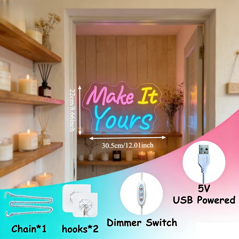 Panneau néon LED USB « Make It - Desk Setup Inspiration avis et prix