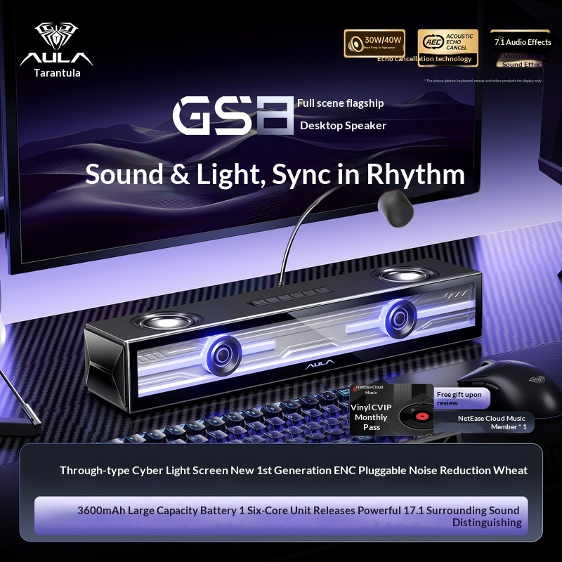 Aula Gs8 – haut-parleur de jeu - Desk Setup With Speakers avis et prix